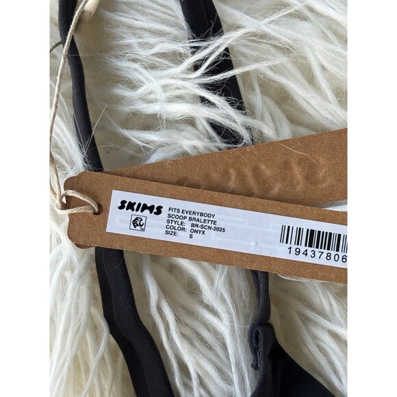 Skims Fits Everybody Scoop Neck Bralette Onyx Size Small - Picture 7 of 7